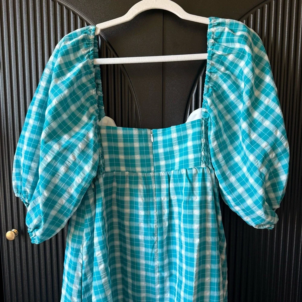 Amanda Uprichard Blue Plaid Mini Dress - Picture 13 of 16